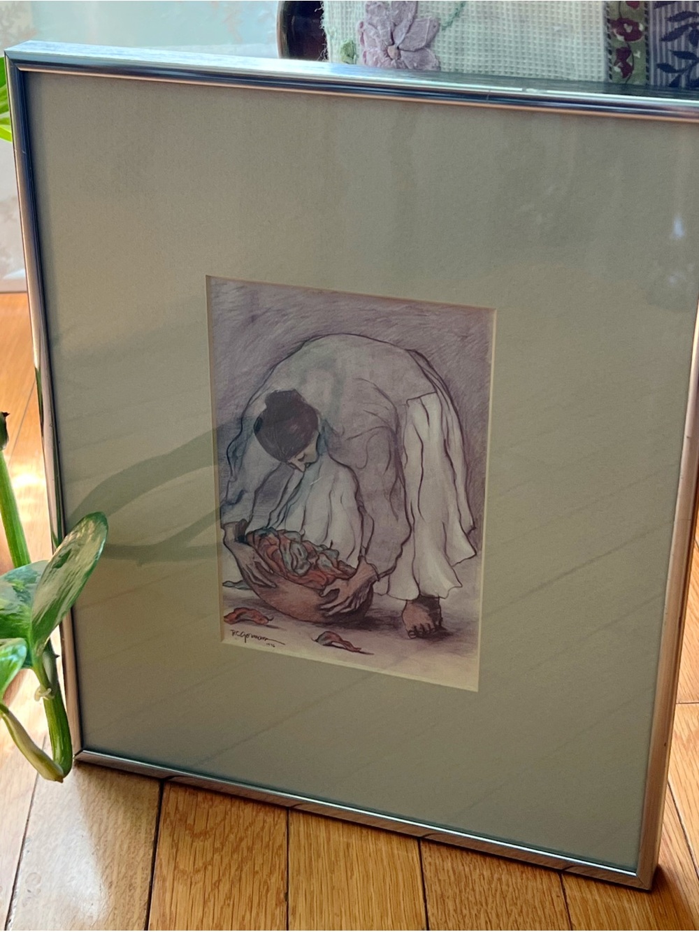 Vintage Framed and Matted Lithograph Print